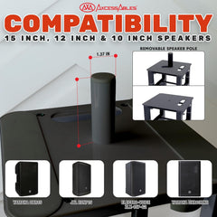 Portable Moving Head Light Totem Stand in Black or White with Scrims