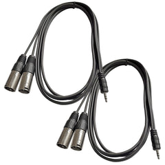 1/8-Inch TRS (Stereo) Male to Dual Male XLR Audio Y-Splitter Cable (10ft)