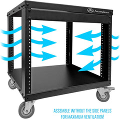 8U 19-Inch AV Rolling Equipment Rack Cabinet with Locking Wheels