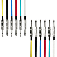 1/4-Inch TRS (Stereo) Multi-Color Patch Cables Metal Connectors (6 Pack)
