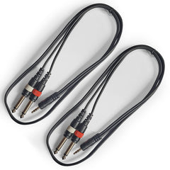 1/8-inch TRS (Stereo) to Dual 1/4-inch TS (Mono) Breakout Cable (10ft)