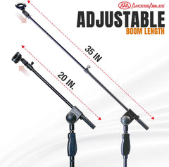 Quick Grip Height Adjustment Mic Stand Tripod Base and Boom Extension