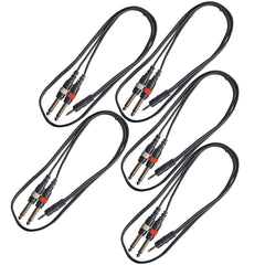 1/8-inch TRS (Stereo) to Dual 1/4-inch TS (Mono) Breakout Cable (3ft)