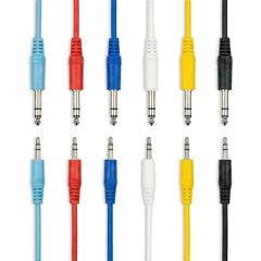 1/8-inch to 1/4-inch TRS Stereo Audio Cable 6-Pack – Multi-Color