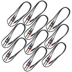 1/8-inch TRS (Stereo) to Dual 1/4-inch TS (Mono) Breakout Cable (3ft)