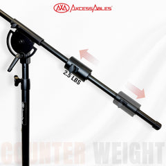 Heavy Duty Studio Overhead Microphone Boom Stand with Weighted Tripod Base