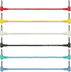 1/4-inch TS (Mono) Right Angle Guitar Audio Multi-Color Patch Cable 6-Pack