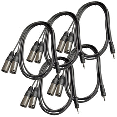 1/8-Inch TRS (Stereo) Male to Dual Male XLR Audio Y-Splitter Cable (6.5ft)