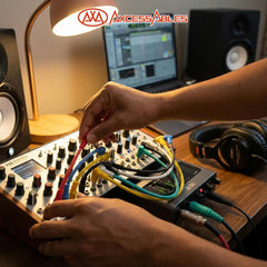 1/4-inch TS (Mono) Right Angle Guitar Audio Multi-Color Patch Cable 6-Pack