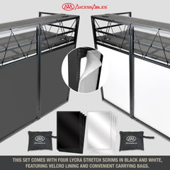 Two Tier Portable Adjustable Aluminum DJ Facade Booth Replacement Scrims