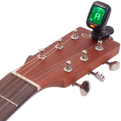 Clip-on Chromatic Instrument Tuner for Ukulele, Guitar, Bass, Violin