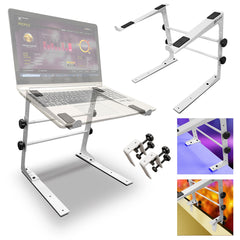 Adjustable DJ Laptop Controller Stand with Table Clamps, Black or White