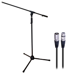 Heavy-Duty Tripod Microphone Stand with Telescoping Boom