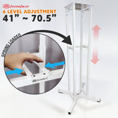Portable Moving Head Light Totem Stand in Black or White with Scrims