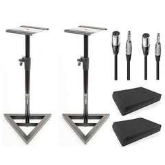 Adjustable Large Studio Recording Monitor Speaker Stands (Pair)