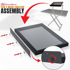 Portable Two-Tier DJ Table Workstation X Stand with Tabletops