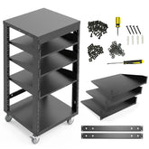 AxcessAbles OPRK22U-3T Open Frame Network & AV Rack with Caster Wheels, Three 2U Shelves, 10-32 & Cage Nut Compatible Rails, Cage Nuts, Screws, Cage Nut Tool & Wall Mount Kit | 19-Inch Equipment Rack - 440lb Capacity, 18" Depth