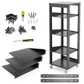 AxcessAbles OPRK30U-3T Open Frame Network & AV Rack with Caster Wheels, Three 2U Shelves, 10-32 & Cage Nut Compatible Rails, Cage Nuts, Screws, Cage Nut Tool & Wall Mount Kit | 19-Inch Equipment Rack - 440lb Capacity, 18" Depth