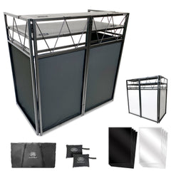 Two Tier Portable Adjustable Aluminum DJ Facade Booth Replacement Scrims