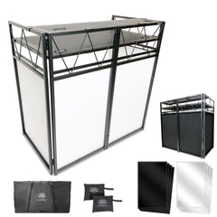 Two Tier Portable Adjustable Aluminum DJ Facade Booth Replacement Scrims