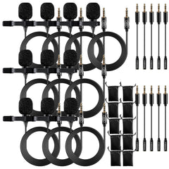 Lavalier Clip-On Condenser Microphone with 5ft TRRS 3.5mm Cable Adapter