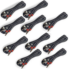 Dual 1/4-Inch TS (Mono) to Dual RCA (Mono) Audio AUX Stereo (6ft)