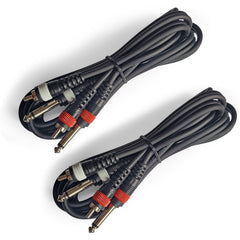 Dual 1/4-Inch TS (Mono) to Dual RCA (Mono) Audio AUX Stereo (6ft)