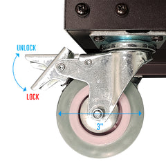 30U 19-Inch AV Rolling Equipment Rack Cabinet with Locking Wheels