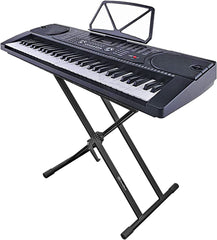 Portable DJ Table Stand with Double-X Braced Keyboard Stand and Carry Bag
