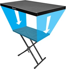 Portable DJ Table Stand with Double-X Braced Keyboard Stand and Carry Bag