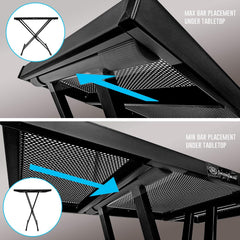 Portable DJ Table Stand with Double-X Braced Keyboard Stand and Carry Bag