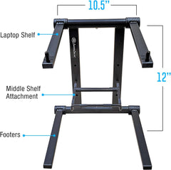 Portable Folding DJ Laptop Stand with Bag, Black or White