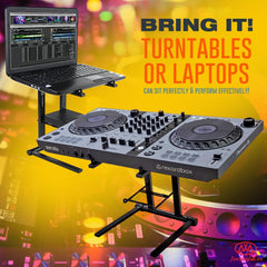 Portable Folding DJ Laptop Stand with Bag, Black or White