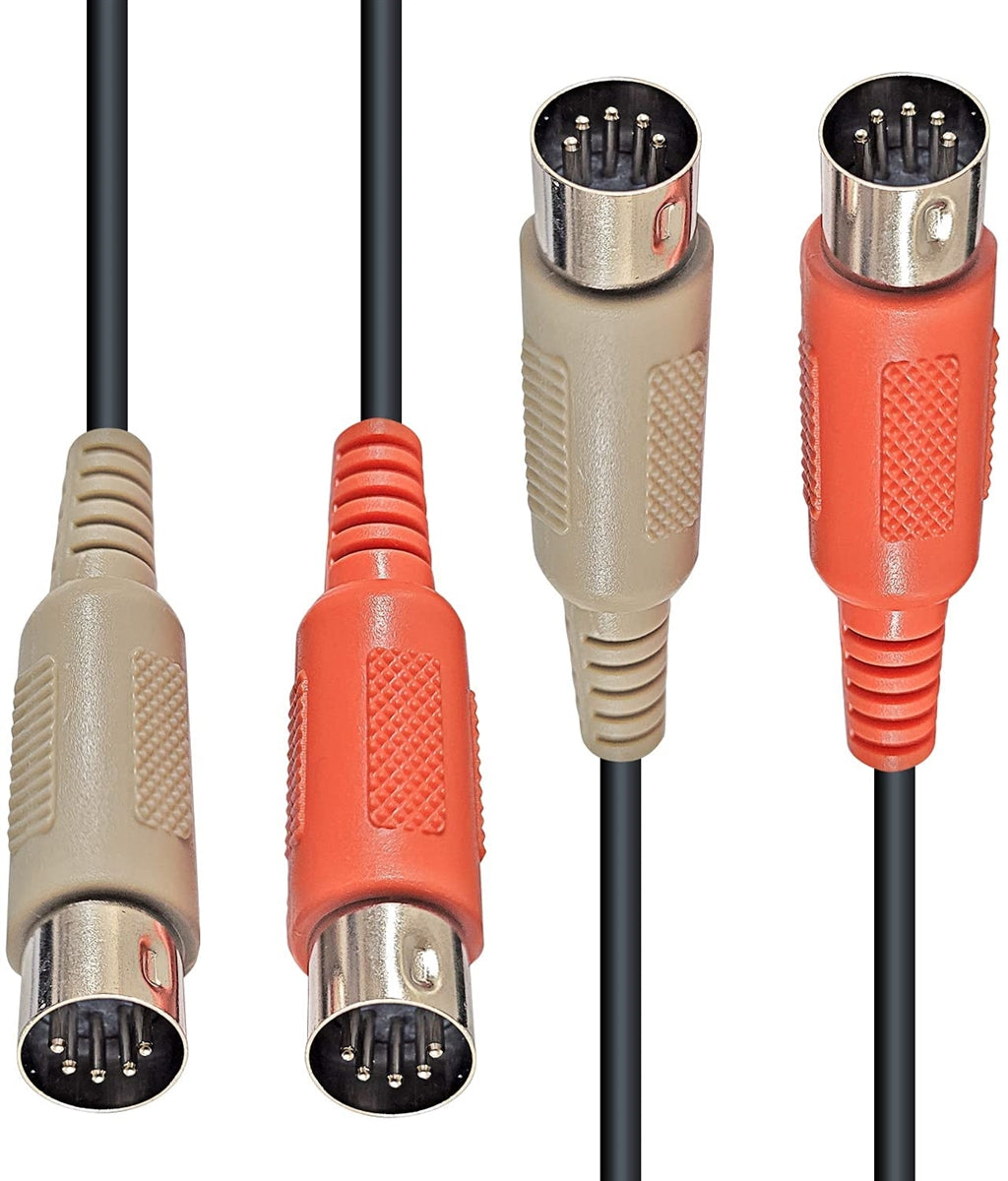 AxcessAbles MID-203 Dual 5-Pin to Dual 5-Pin MIDI Cable (10 ft). MIDI (Musical Instrument Digital Interface) Cable for Digital Keyboards, Synthesizers, Audio Interfaces.