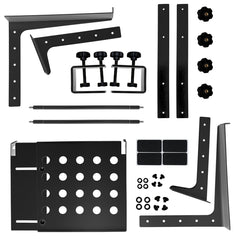 Two-Tier Adjustable DJ Laptop Stand with Clamps, Black or White