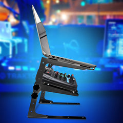 Two-Tier Adjustable DJ Laptop Stand with Clamps, Black or White