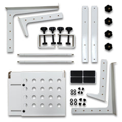 Two-Tier Adjustable DJ Laptop Stand with Clamps, White - Open Box