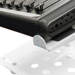 Two-Tier Adjustable DJ Laptop Stand with Clamps, White - Open Box