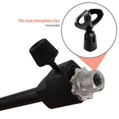 AxcessAbles MS-101L Low Profile Microphone Stand with Boom (2-Pack)