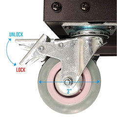 12U 19-Inch AV Rolling Equipment Rack Cabinet with Locking Wheels