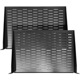 AxcessAbles 1U Vented Server Rack Shelf | 1U Universal Rack Shelf with Protective Edges for 19" AV Equipment Rack & Cabinet| 12" Deep with Edges. | Single Cast Steel| 44lb Capacity (2-Pack) - OB