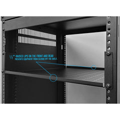 2U Vented Rack Shelf with Protective Edges 18-Inch Deep (Pair)