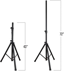 Portable Heavy-Duty DJ Speaker Tripod Stands (Pair) with Bag