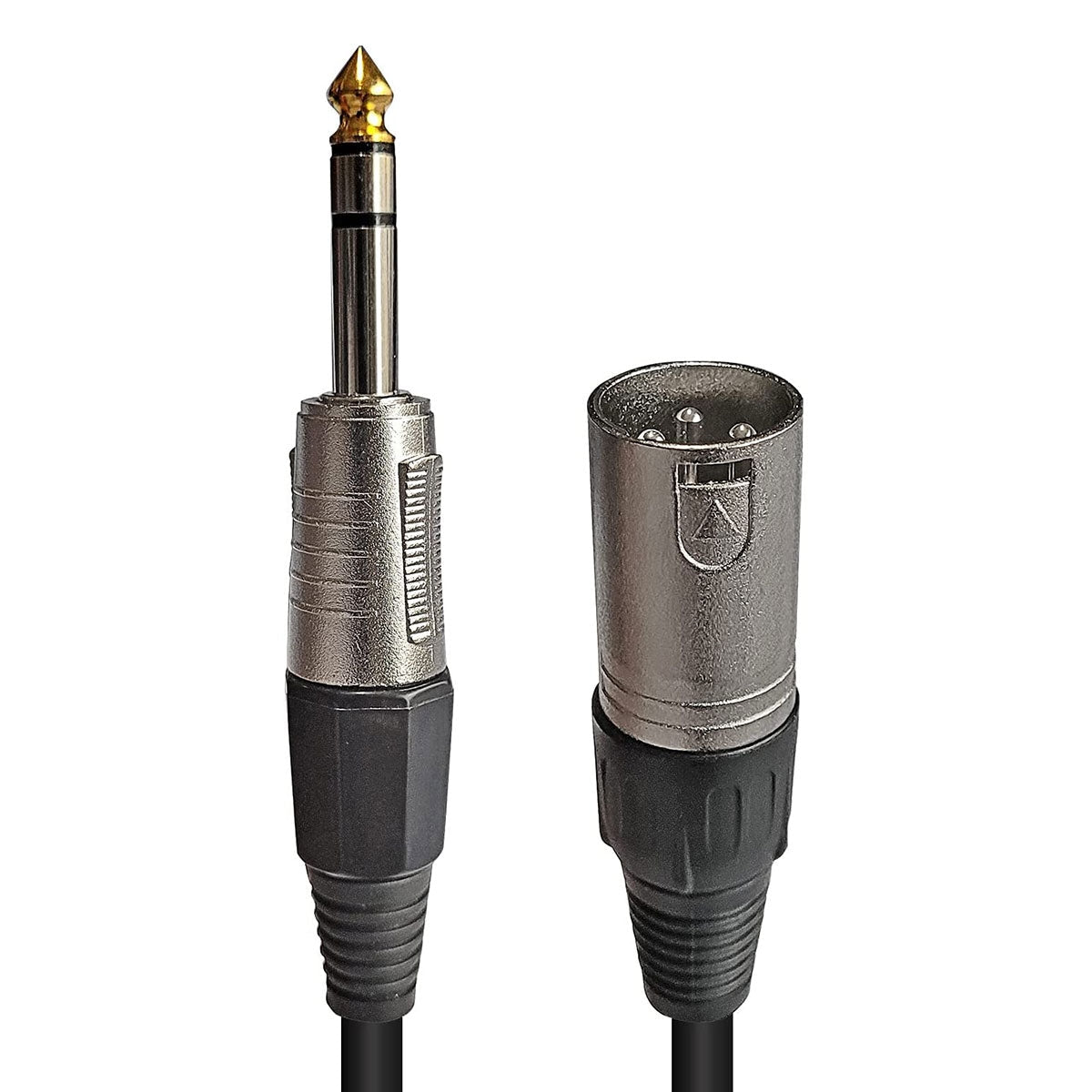 2-Pack 6.35mm TRS Male To XLR Female Cable – 1FT, Gold Plated, Dual Shielded For Mixers, Mics, Stage