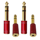 AxcessAbles 6.35mm 1/4 inch Male to 3.5mm 1/8 inch Female Stereo Headphone Adapter Audio Jack Plugfor Speaker Headphones Guitar Digital Piano Amp, 4 Pack