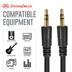1/8-Inch TRS (Stereo) Auxiliary AUX Cable (10ft)