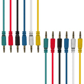 AxcessAbles 3.5mm to 3.5mm (1/8") TRS Stereo Patch Cables – 1.5ft Aux Audio Cord (Multi-Color 6-Pack)