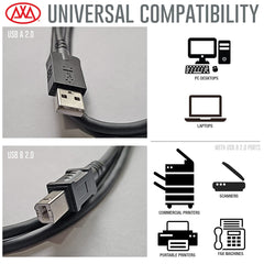USB 2.0 Type-A Male to Type-B Male Connection High-Speed Cable (5ft)