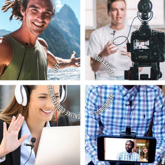 Lavalier Clip-On Condenser Microphone with 5ft TRRS 3.5mm Cable Adapter