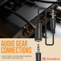 1/8-inch TRS Male to Female (Stereo) Headphone AUX Extension Cable (10ft)